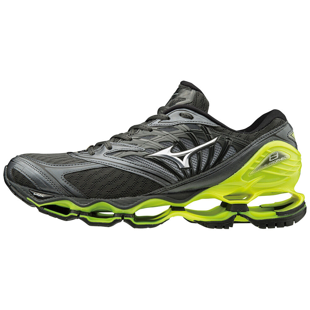 Tenis Para Correr Mizuno WAVE PROPHECY 8 Para Hombre Grises/Plateados/Amarillos 7319645-HN